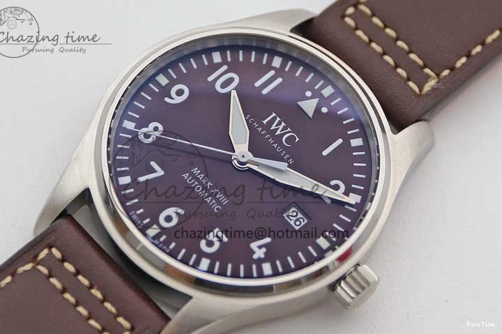 MIROTIME 0413 HighQuality Mark XVIII IW327010 SS M+F 1:1 Best Edition Brown Dial on Brown Leather Strap A 7049